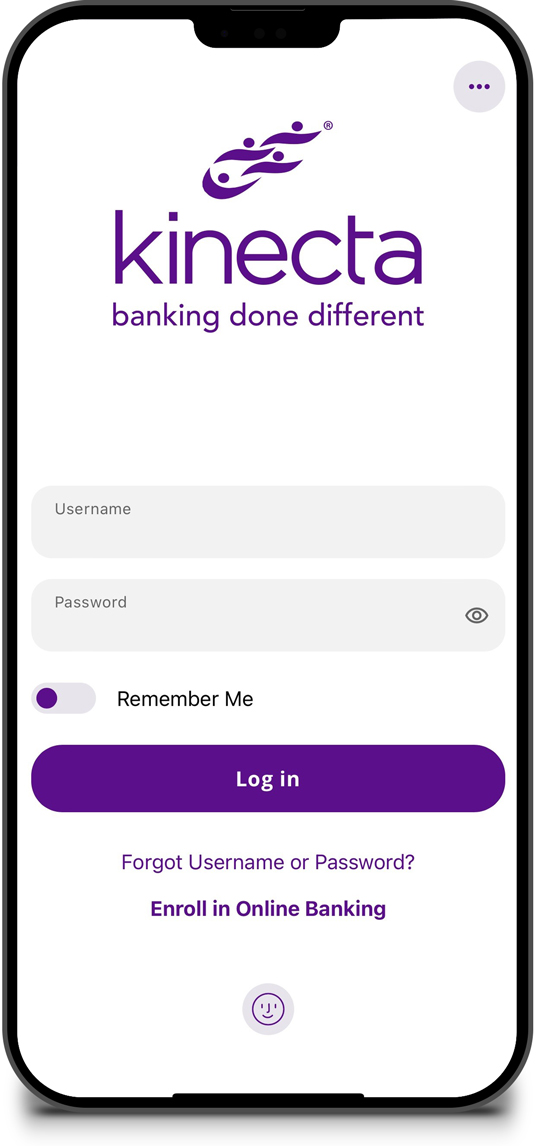 smartphone displaying kinecta's mobile banking app